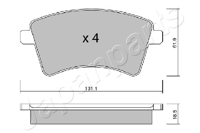 Japan Parts PA0720AF Комплект гальмівних накладок, дискове гальмо