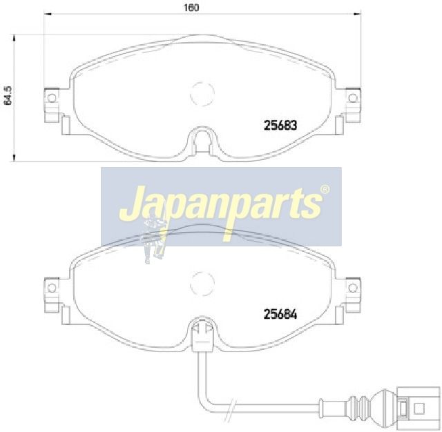 Japan Parts PA0907AF Комплект гальмівних накладок, дискове гальмо