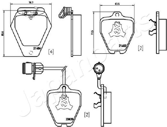 Japan Parts PA0920AF Комплект гальмівних накладок, дискове гальмо