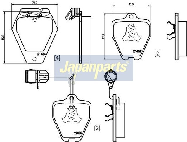 Japan Parts PA0920AF Комплект гальмівних накладок, дискове гальмо