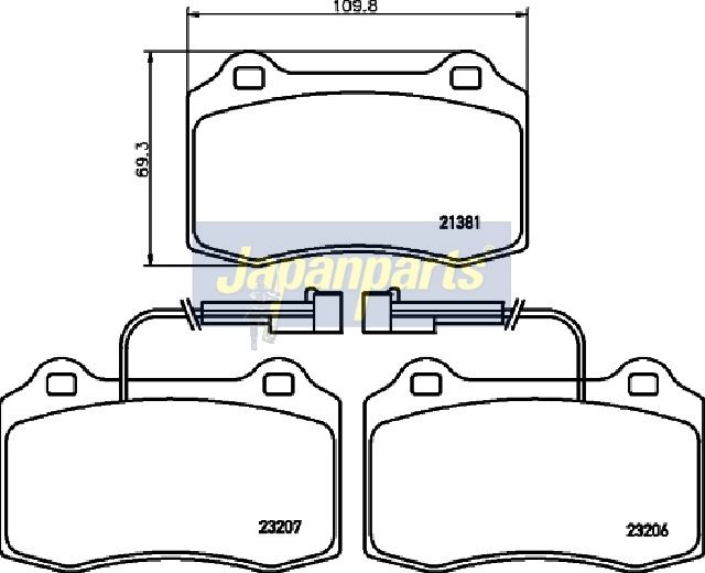 Japan Parts PA092AF Комплект гальмівних накладок, дискове гальмо