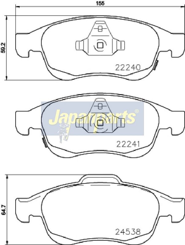Japan Parts PA0941AF Комплект гальмівних накладок, дискове гальмо