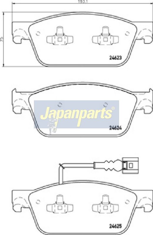Japan Parts PA0953AF Комплект гальмівних накладок, дискове гальмо
