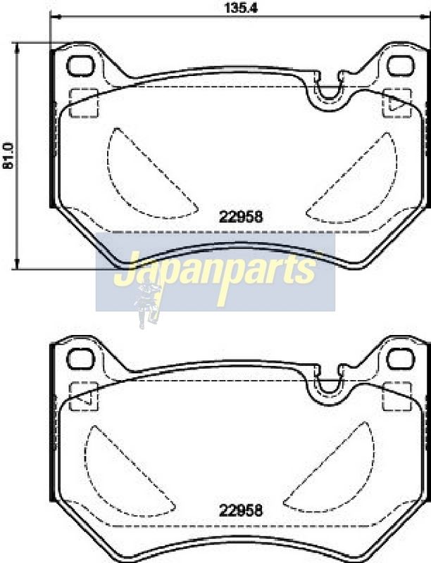 Japan Parts PA0962AF Комплект гальмівних накладок, дискове гальмо