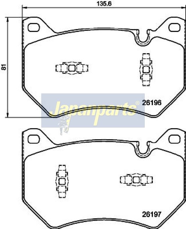 Japan Parts PA0963AF Комплект гальмівних накладок, дискове гальмо