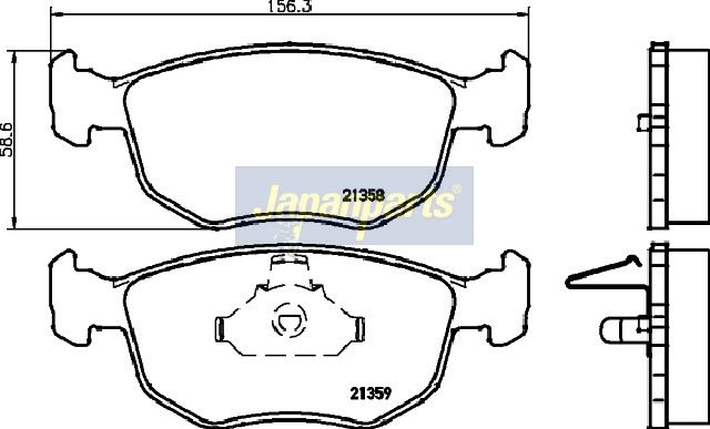 Japan Parts PA121AF Комплект гальмівних накладок, дискове гальмо