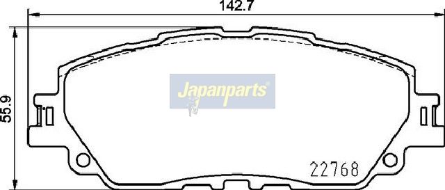 Japan Parts PA2026AF Комплект гальмівних накладок, дискове гальмо