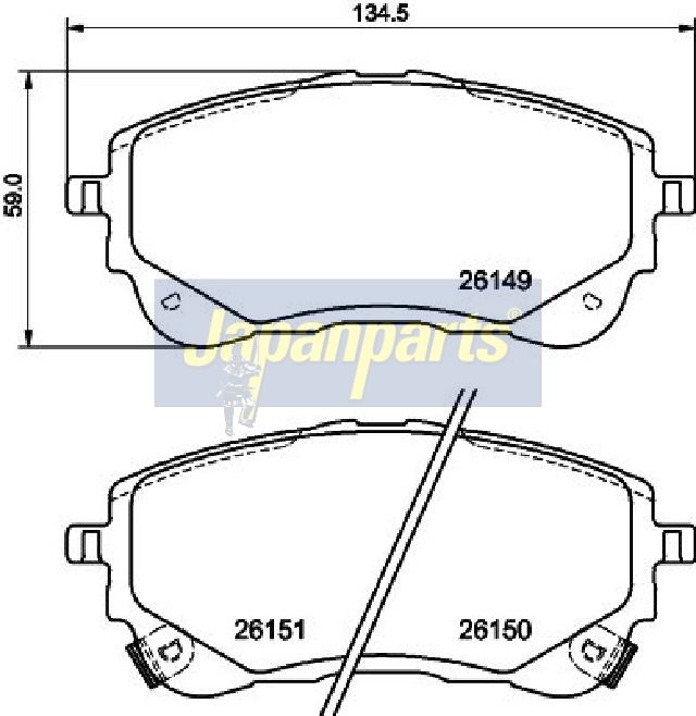Japan Parts PA2027AF Комплект гальмівних накладок, дискове гальмо