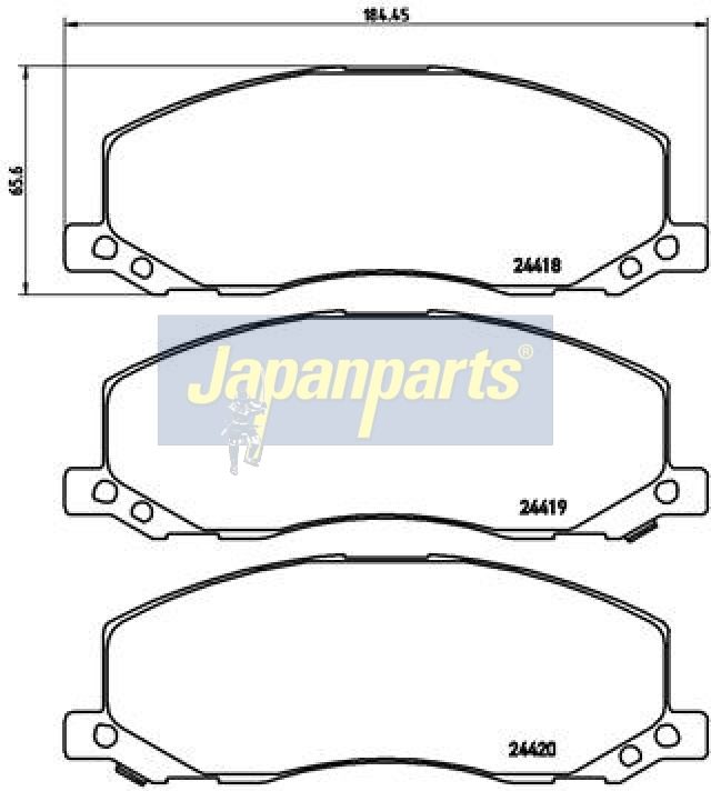 Japan Parts PA230AF Комплект гальмівних накладок, дискове гальмо