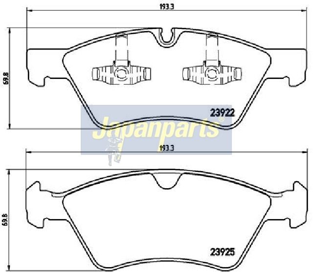 Japan Parts PA331AF Комплект гальмівних накладок, дискове гальмо
