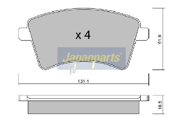 Japan Parts PA801AF Комплект гальмівних накладок, дискове гальмо