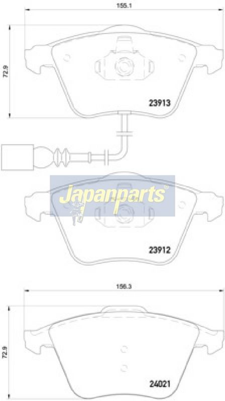 Japan Parts PA904AF Комплект гальмівних накладок, дискове гальмо