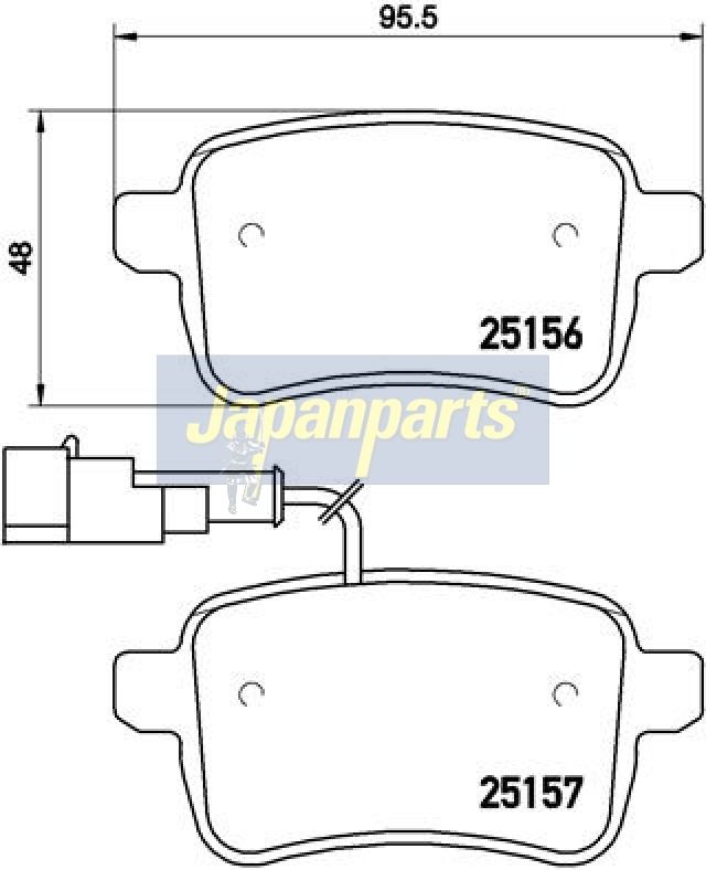 Japan Parts PP0205AF Комплект гальмівних накладок, дискове гальмо