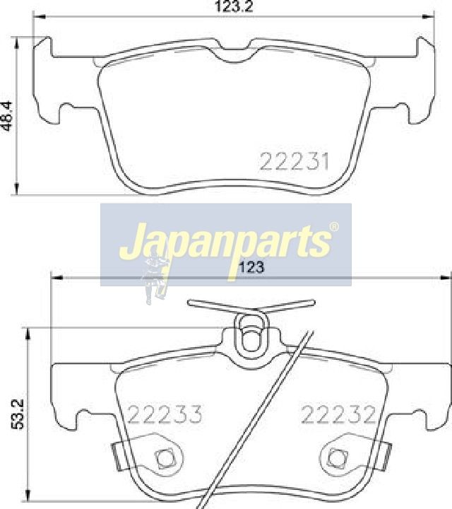 Japan Parts PP0300AF Комплект гальмівних накладок, дискове гальмо