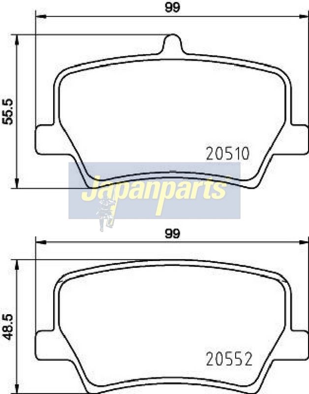 Japan Parts PP0322AF Комплект гальмівних накладок, дискове гальмо