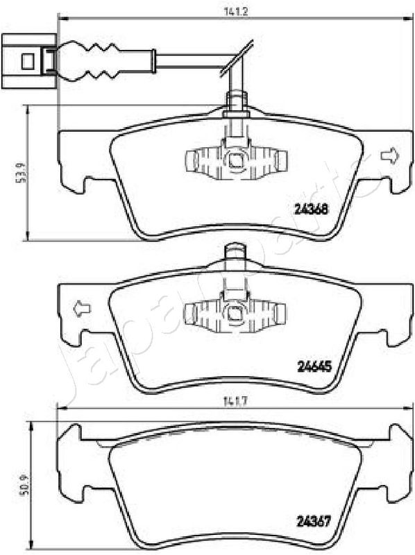 Japan Parts PP0923AF Комплект гальмівних накладок, дискове гальмо