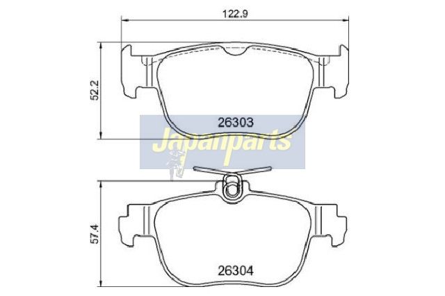 Japan Parts PP0927AF Комплект гальмівних накладок, дискове гальмо