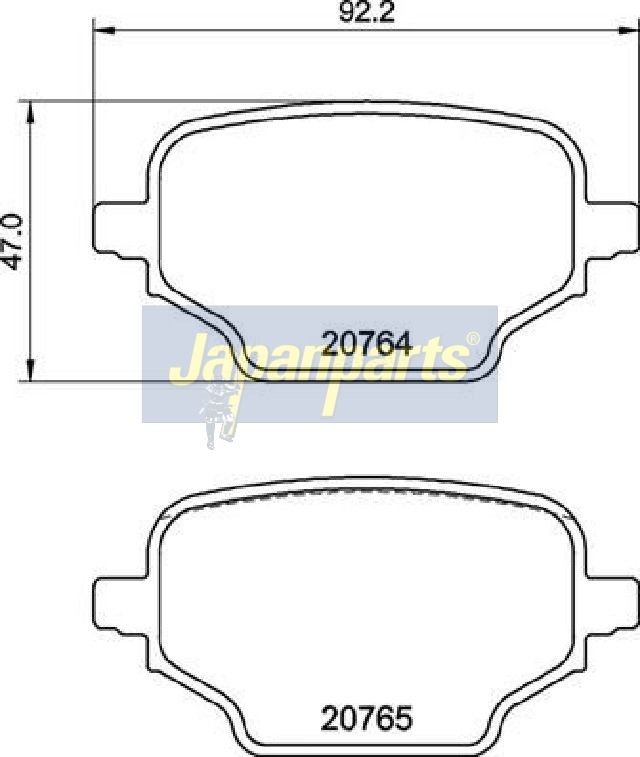 Japan Parts PP2005AF Комплект гальмівних накладок, дискове гальмо