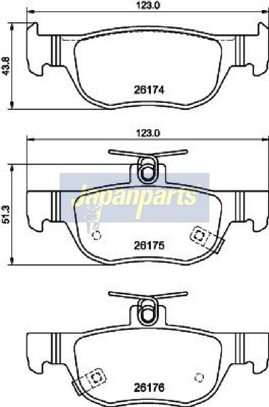 Japan Parts PP320AF Комплект гальмівних накладок, дискове гальмо