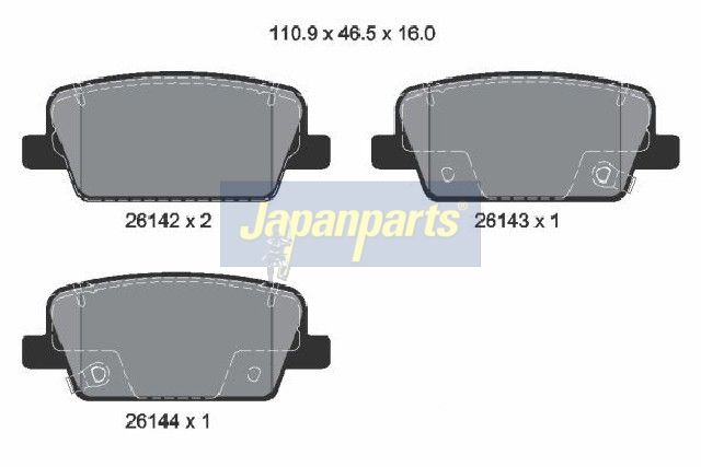 Japan Parts PPH15AF Комплект гальмівних накладок, дискове гальмо