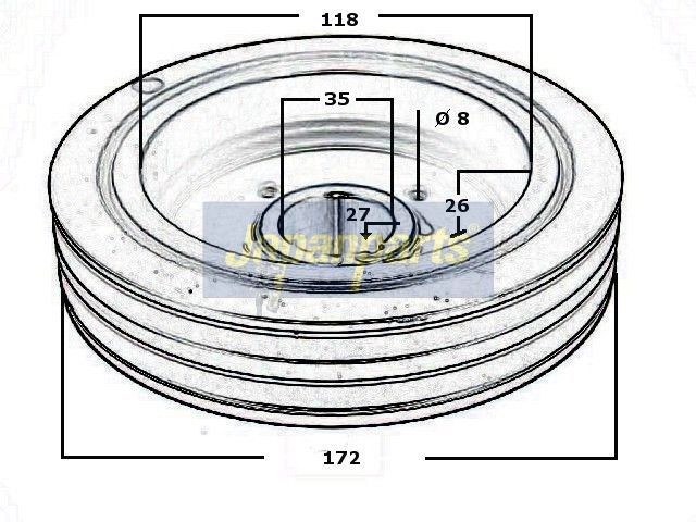 Japan Parts PU500 Шків, колінчатий вал