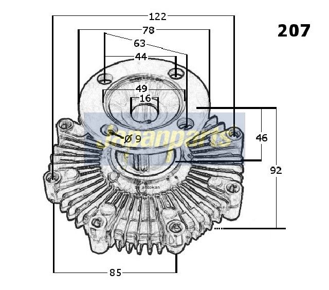 Japan Parts VC207 Муфта, вентилятор радіатора
