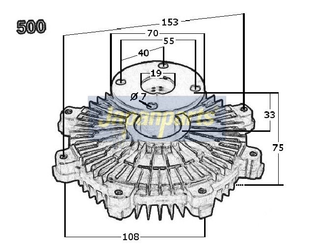 Japan Parts VC500 Муфта, вентилятор радіатора