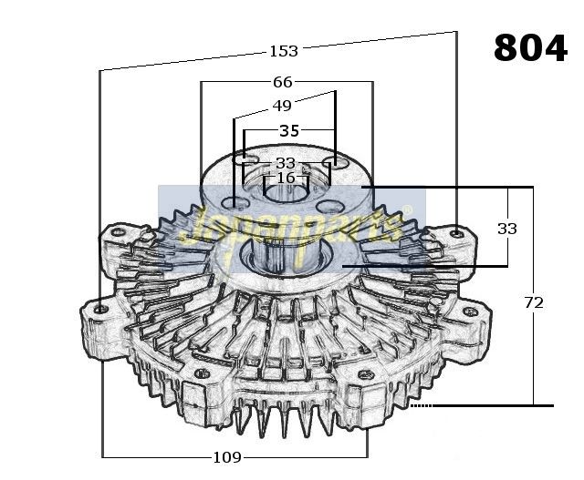 Japan Parts VC804 Муфта, вентилятор радіатора