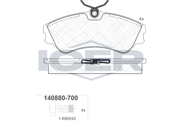 Icer 140880700 Колодки гальмівні (передні) VW T4 90-03