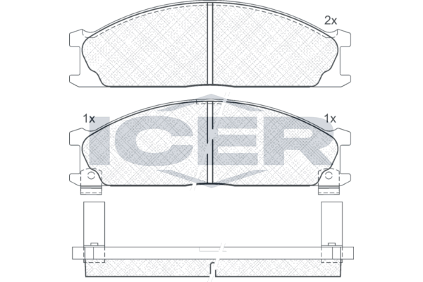 Icer 140885 Колодки гальмівні (передні) Nissan Pathfinder 86-95/Navara I/Pick Up 97-/Chrysler Valian