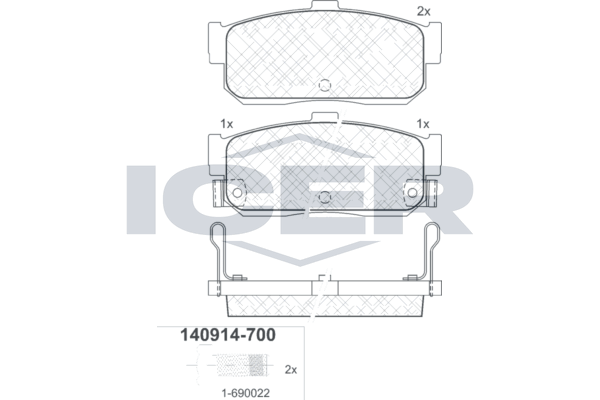 Icer 140914700 Колодки гальмівні (задні) Nissan Almera/Maxima 95-00/Primera 90-98/Sunny 90-95/Infini
