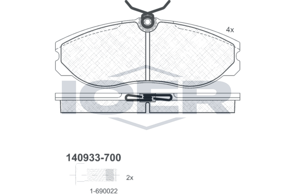 Icer 140933700 Колодки гальмівні (передні) Nissan Terrano 96-07/Ford Maverick 93-98