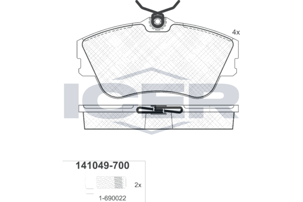 Icer 141049700 Колодки гальмівні (передні) VW T4 90-03