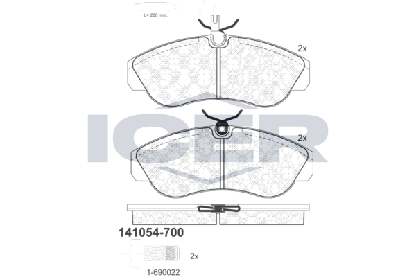 Icer 141054700 Колодки гальмівні (передні) Citroen Jumper 94-/Fiat Ducato/Peugeot Boxer 94-02 R16 (+