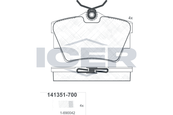Icer 141351700 Колодки гальмівні (задні) Renault Trafic/Opel Vivaro/Nissan Primastar/Interstar 01-/N
