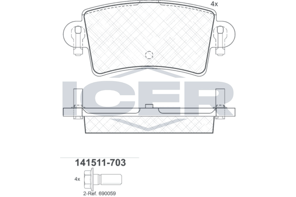 Icer 141511703 Колодки гальмівні (задні) Renault Master II/Opel Movano 98-/Nissan Interstar 02-