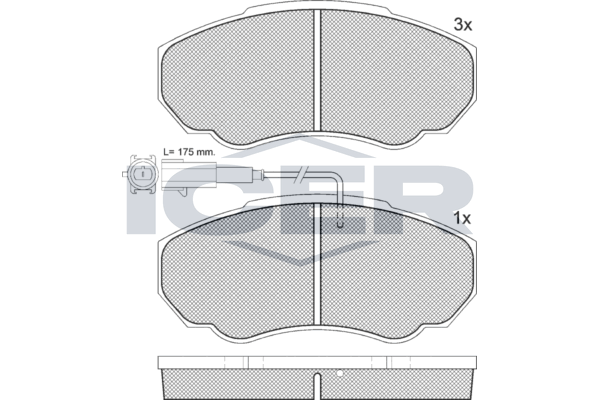 Icer 141523 Колодки гальмівні (передні) Citroen Jumper 02-/Fiat Ducato/Peugeot Boxer 98- R15 (+датчи