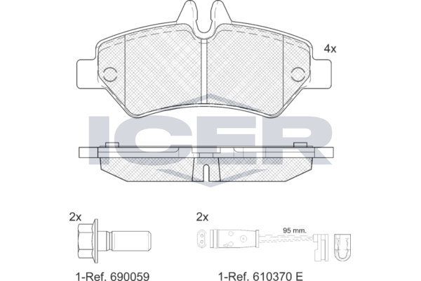 Icer 141787 Колодки гальмівні (задні) MB Sprinter (906) 209-519 06-/VW Crafter 30-35/30-50 13-16 (+д