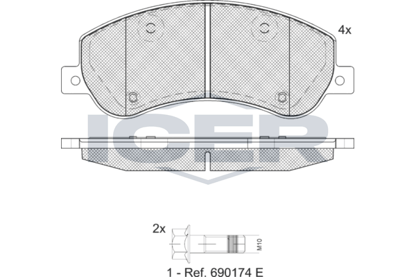 Icer 141793204 Колодки гальмівні (передні) VW Amarok 10-