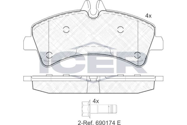 Icer 141849 Колодки гальмівні (задні) MB Sprinter (906) 411-519CDI/VW Crafter 30-35/30-50 06- (спарк