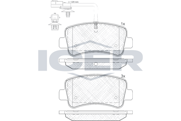 Icer 142001 Колодки гальмівні (задні) Renault Master III/Opel Movano B/Nissan NV400 10- (+датчик)(од
