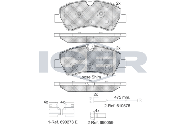 Icer 142116203 Колодки гальмівні (задні) Ford Transit V363 13-/Transit Custom V362 12- (спарка) (з д