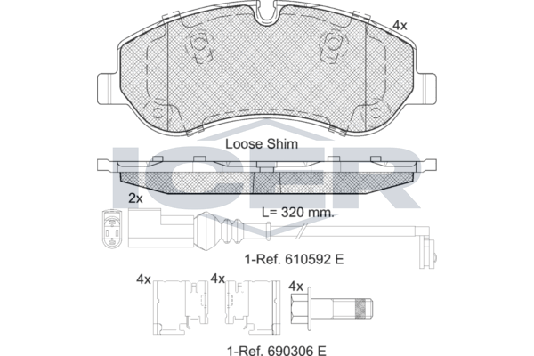 Icer 142119 Колодки гальмівні (передні) Ford Transit Custom/Tourneo Custom V362 12-/Transit V363 13-