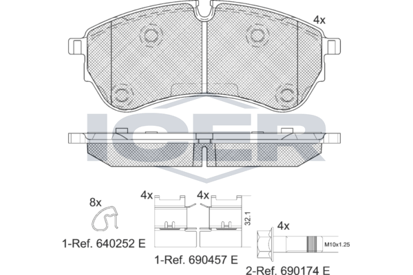 Icer 142284 Колодки гальмівні (передні/задні) VW Crafter/MAN TGE 16-