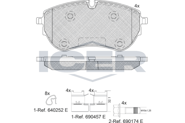Icer 142319 Колодки гальмівні (передні) VW Amarok 10-