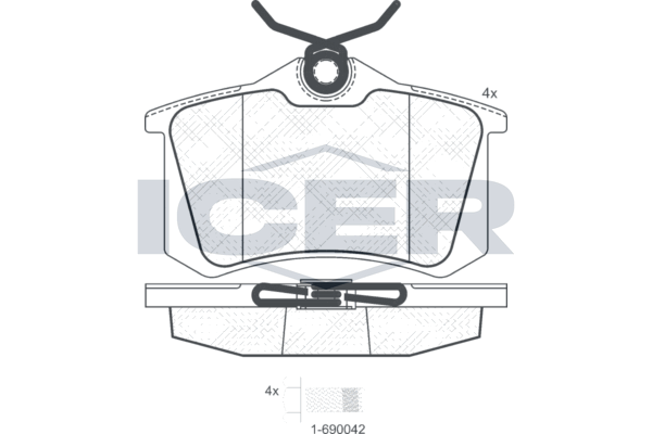 Icer 180697700 Колодки гальмівні (задні) Citroen C3-C8/Skoda Octavia 01-/Renault Megane 08-/VW Golf