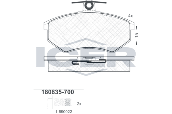 Icer 180835700 Колодки гальмівні (передні) Audi 80/90/100/200 77-96/VW Passat B3/B4 88-97