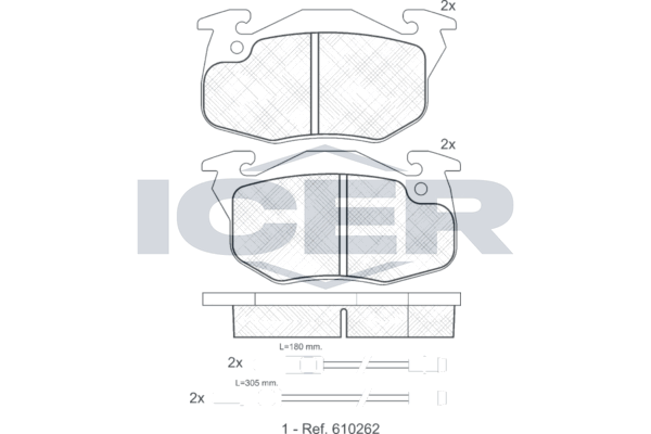 Icer 180866 Комплект гальмівних накладок, дискове гальмо