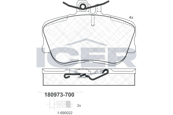 Icer 180973700 Колодки гальмівні (передні) MB C-class (W202/S202) 93-01