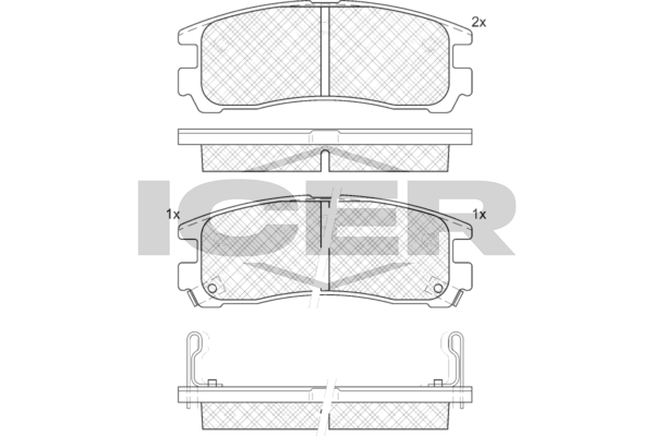 Icer 180981 Колодки гальмівні (задні) Mitsubishi Galant 85-/L400 95-02/Eclipse 94-11/Pajero Pinin 99
